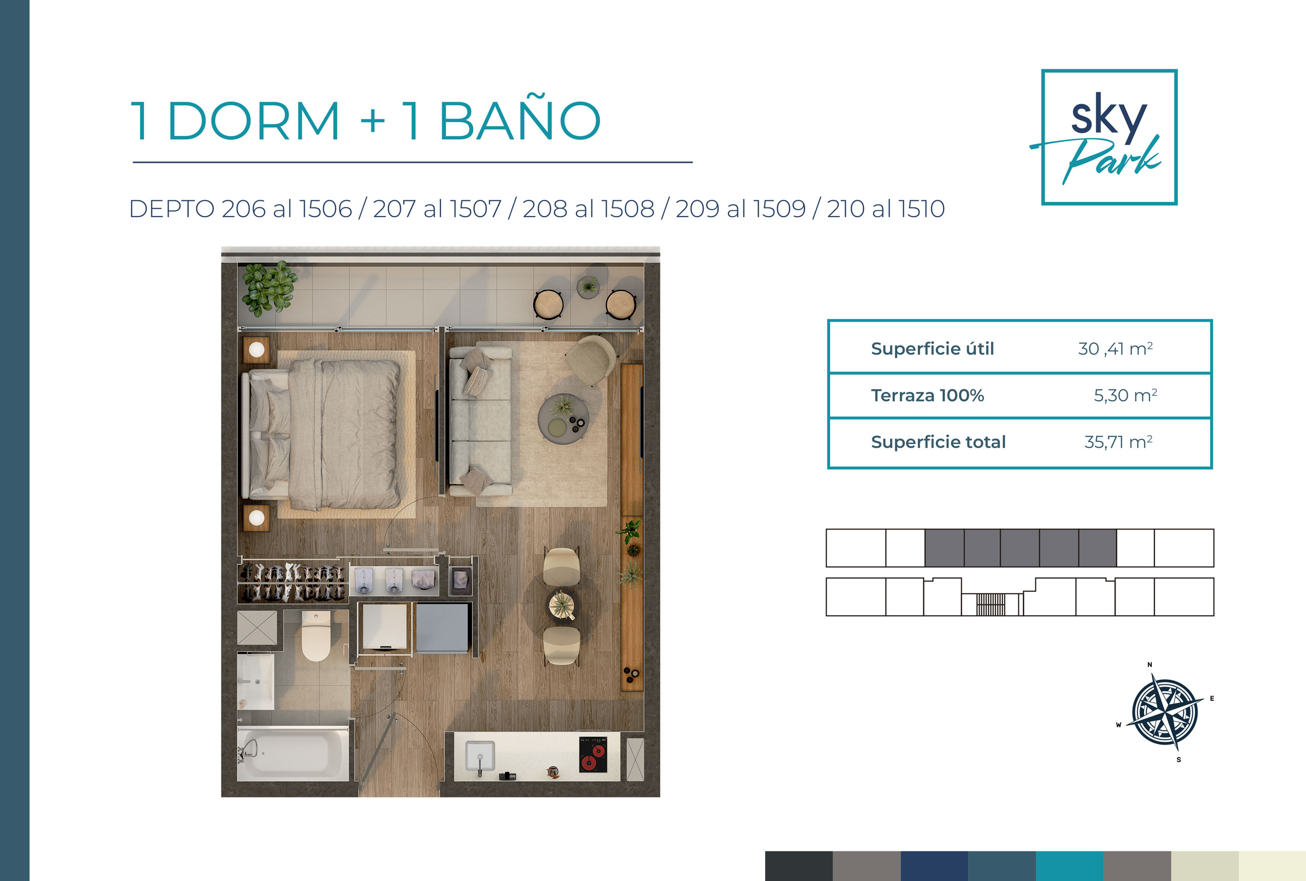 A2 - 1 dorm + 1 baño