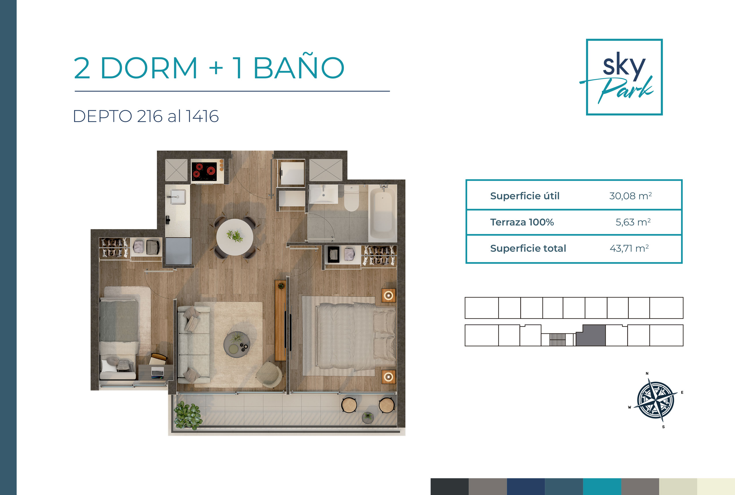 B1 - 2 dorm + 1 baño